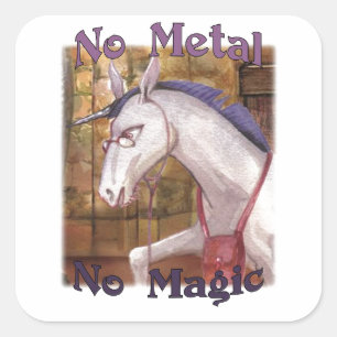 Dr Zinko No Metall No Magic Stickers Fyrkantigt Klistermärke
