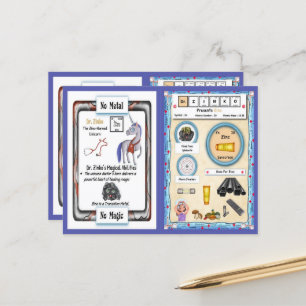 Dr Zinko - Zinc Horn Unicorn Game Card Vykort