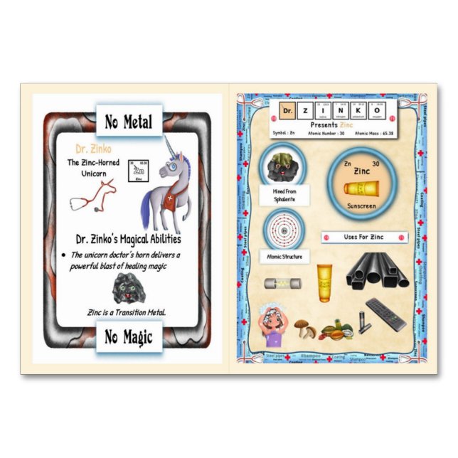 Dr Zinko - Zinc Horn Unicorn Trading Card Bordsnummer (Framsidan)