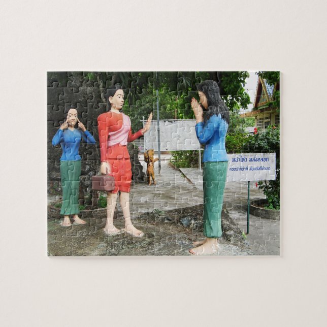 Dra ansikten bak din baksida pussel (Horisontell)