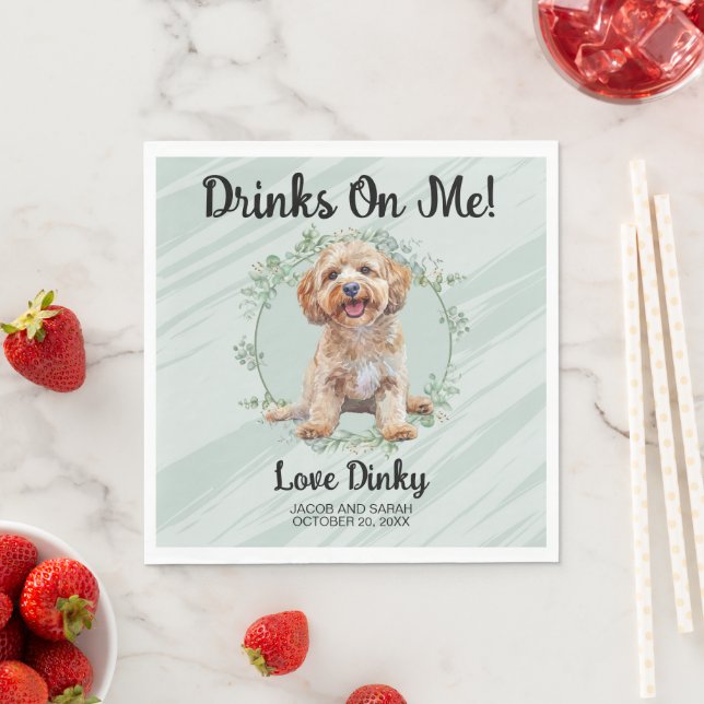 Dra åt mig! Cockapoo Hund Pet Bröllop Pappersservett (Insitu)