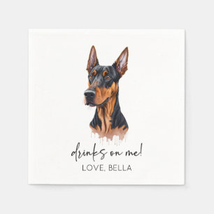 Dra åt mig! Dobermann Hund Pet Bröllop Pappersservett