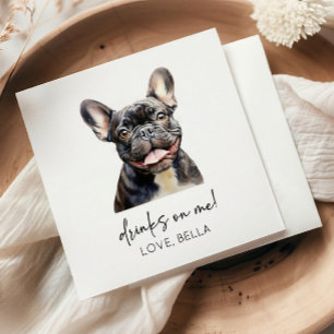 Dra åt mig! Fransk Bulldog Hund Pet Bröllop Pappersservett