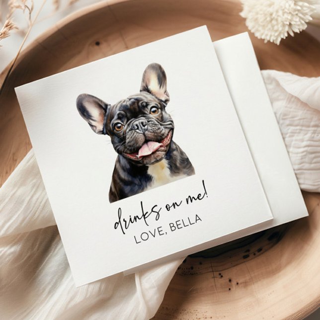 Dra åt mig! Fransk Bulldog Hund Pet Bröllop Pappersservett (Skapare uppladdad)