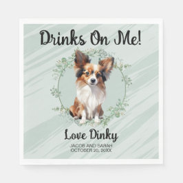 Dra åt mig! Papillon Hund bröllop Pappersservett