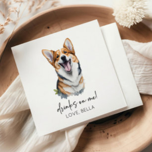 Dra åt mig! Pembroke Welsh Corgi Hund Pet Bröllop Pappersservett