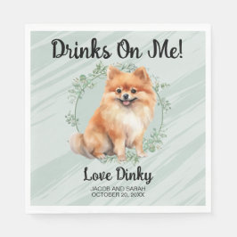 Dra åt mig! Pommern Hund bröllop Pappersservett