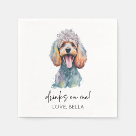 Dra åt mig! Pudel Hund Pet Bröllop Pappersservett