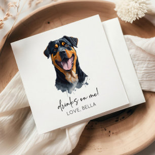 Dra åt mig! Rottweiler Hund Pet Bröllop Pappersservett