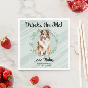 Dra åt mig! Shetland Sheepdog bröllop pet Pappersservett