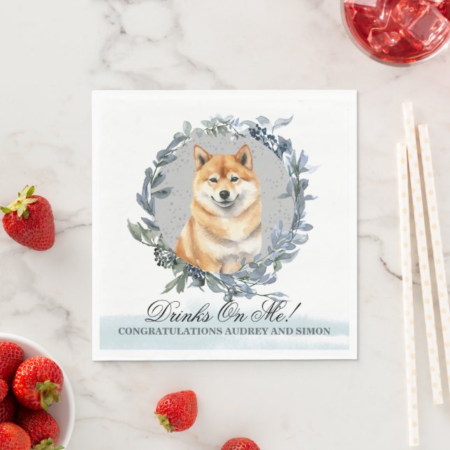 Dra åt mig! Shiba inu Hund pet bröllop Pappersservett (Insitu)