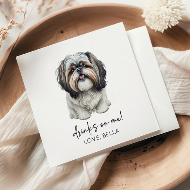 Dra åt mig! Shih Tzu Hund Pet Bröllop Pappersservett (Skapare uppladdad)