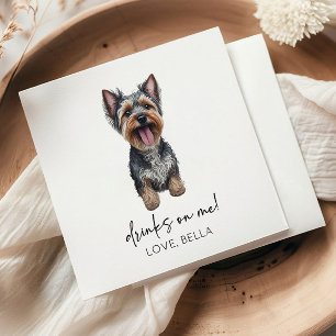 Dra åt mig! Yorkshire Terrier Yorkie Hund Bröllop Pappersservett
