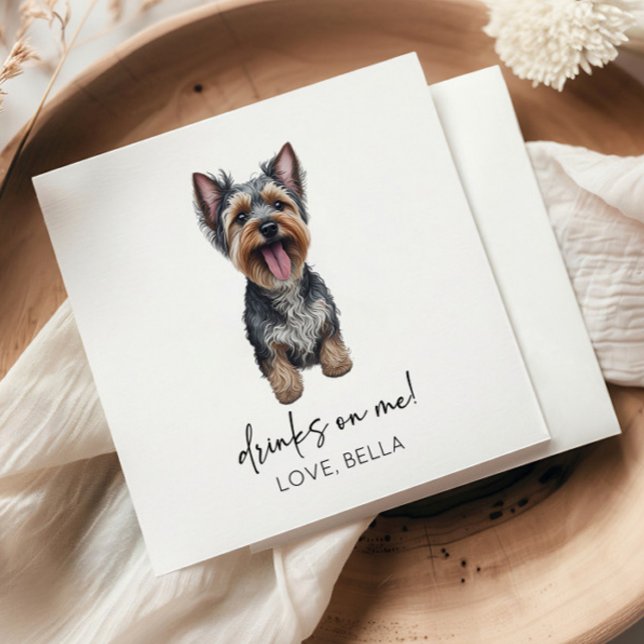 Dra åt mig! Yorkshire Terrier Yorkie Hund Bröllop Pappersservett (Skapare uppladdad)