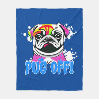 Dra av! Pug Graffiti Spray Paint Pug Fleecefilt