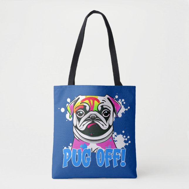 Dra av! Pug Graffiti Spray Paint Pug Tygkasse (Framsida)