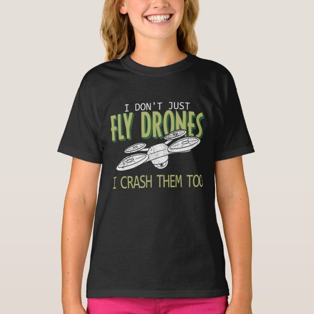 Dra även piloten Multirotor Quadcopter-krocken mot T Shirt (Framsida)