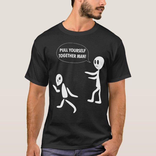 Dra dig själv tillsammans med mannen t shirt (Framsida)