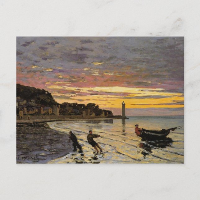 Dra en båt på land, Honfleur Vykort (Framsida)