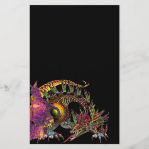 DRA/FANTASY GULD DRAGON IN LILA AND BLACK BREVPAPPER