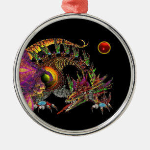 DRA/FANTASY GULD DRAGON IN LILA AND BLACK JULGRANSPRYDNAD METALL