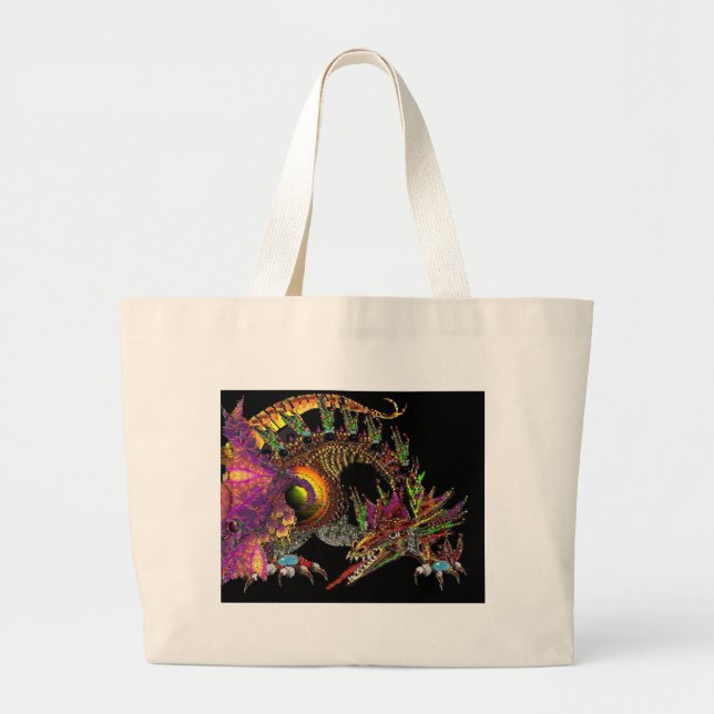 DRA/FANTASY GULD DRAGON IN LILA AND BLACK JUMBO TYGKASSE (Framsidan)