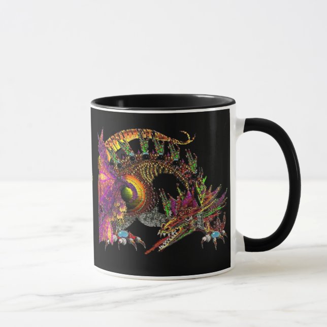 DRA/FANTASY GULD DRAGON IN LILA AND BLACK MUGG (Höger)