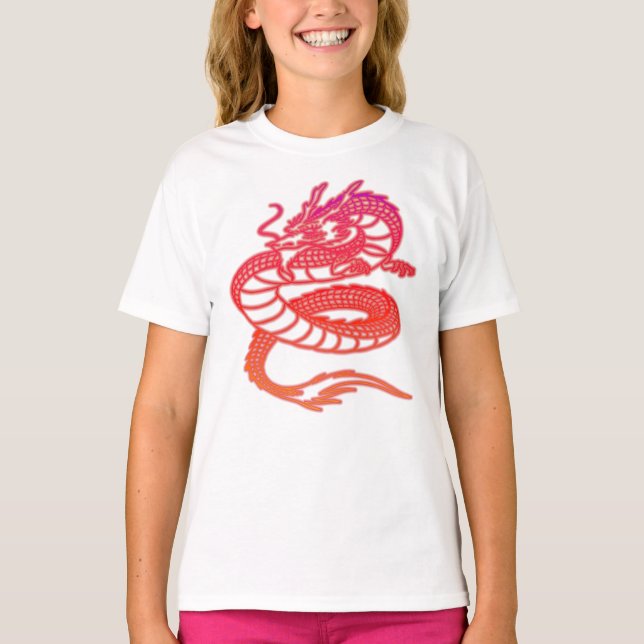 dra färglös Dragon Shirt, Elegant Dragon T-Shi T Shirt (Framsida)