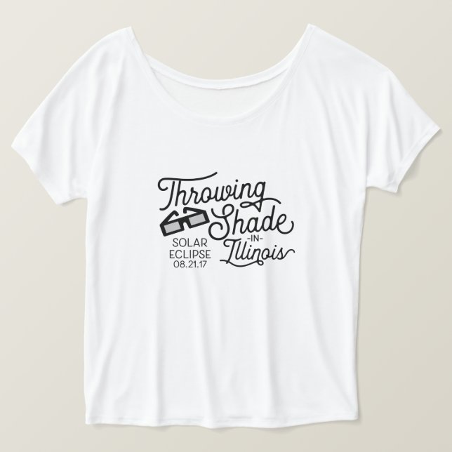 Dra färgton i Illinois Solar Eclipse T Shirt (Design framsida)