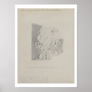 Dra för kartan av månen, 1794 (rita på p poster