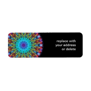 Dra i kaleidoscope returadress etikett