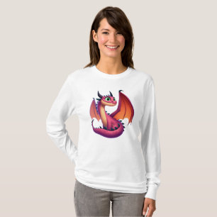 Dra i lila/röd tecknad t shirt
