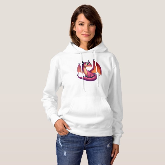 Dra i lila/röd tecknad t shirt (Hel framsida)
