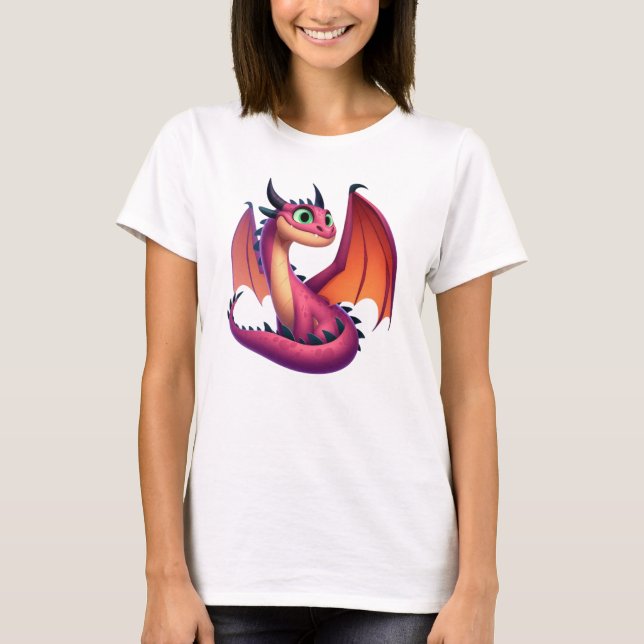 Dra i lila/röd tecknad t shirt (Framsida)