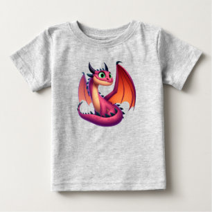 Dra i lila/röd tecknad t shirt