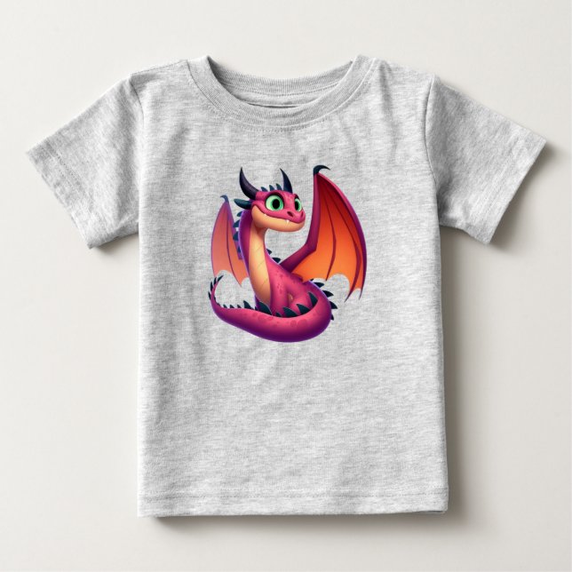 Dra i lila/röd tecknad t shirt (Framsida)