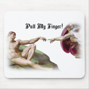 Dra i mitt finger - Michelangelo Skapelse-fart Hum Musmatta