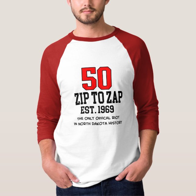 Dra igen blixtlåset på för att zap den 50th t shirt (Framsida)