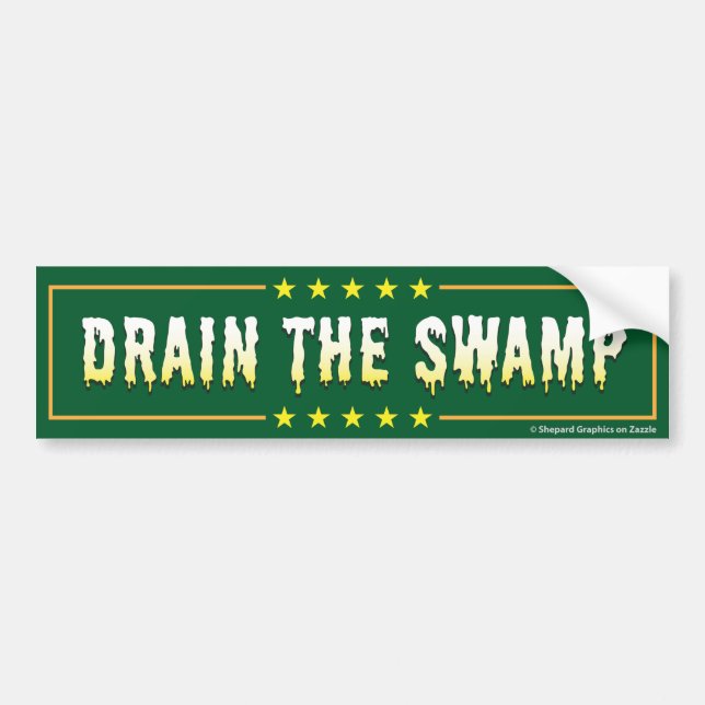 DRA IN SWAMP Stoppa dåliga byråkrater och Politika Bildekal (Framsidan)