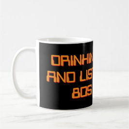 Dra kaffe och lyssna på musik på 80-talet kaffemugg