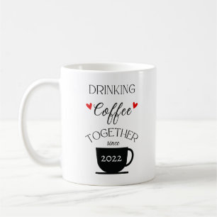 Dra kaffe tillsammans sedan___- Personlig Kaffemugg