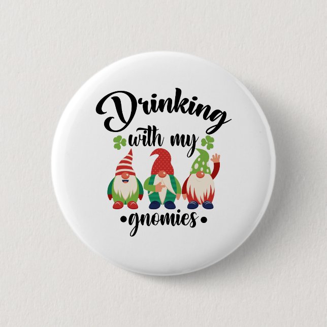 Dra med min Gnomies underliga St patrick's day Knapp (Framsida)