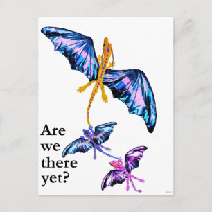 dra med två barn vykort