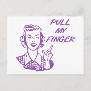 Dra min Finger Retro Housefru Lila Vykort