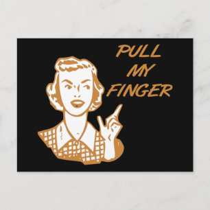 Dra min Finger Retro Housefru Orange Vykort