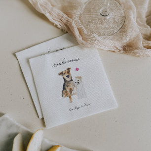 Dra över oss Cute Pet Hund Bröllop Napkins Pappersservett