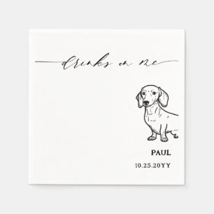 Dra på Me-skript Dachshund Doxie Hund Bröllop Pappersservett
