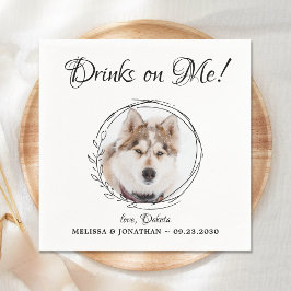 Dra på mig Elegant Pet Photo Hund Bröllop Pappersservett