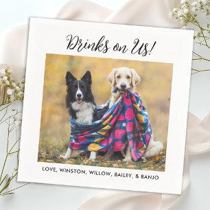 Dra på oss Cute Roligt Photo Modern Pet Hund Bröll Pappersservett