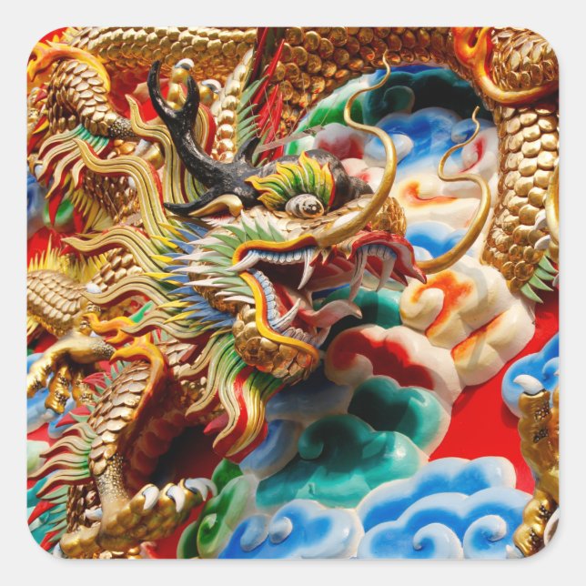 dra på tempelklistermärken fyrkantigt klistermärke (Framsida)